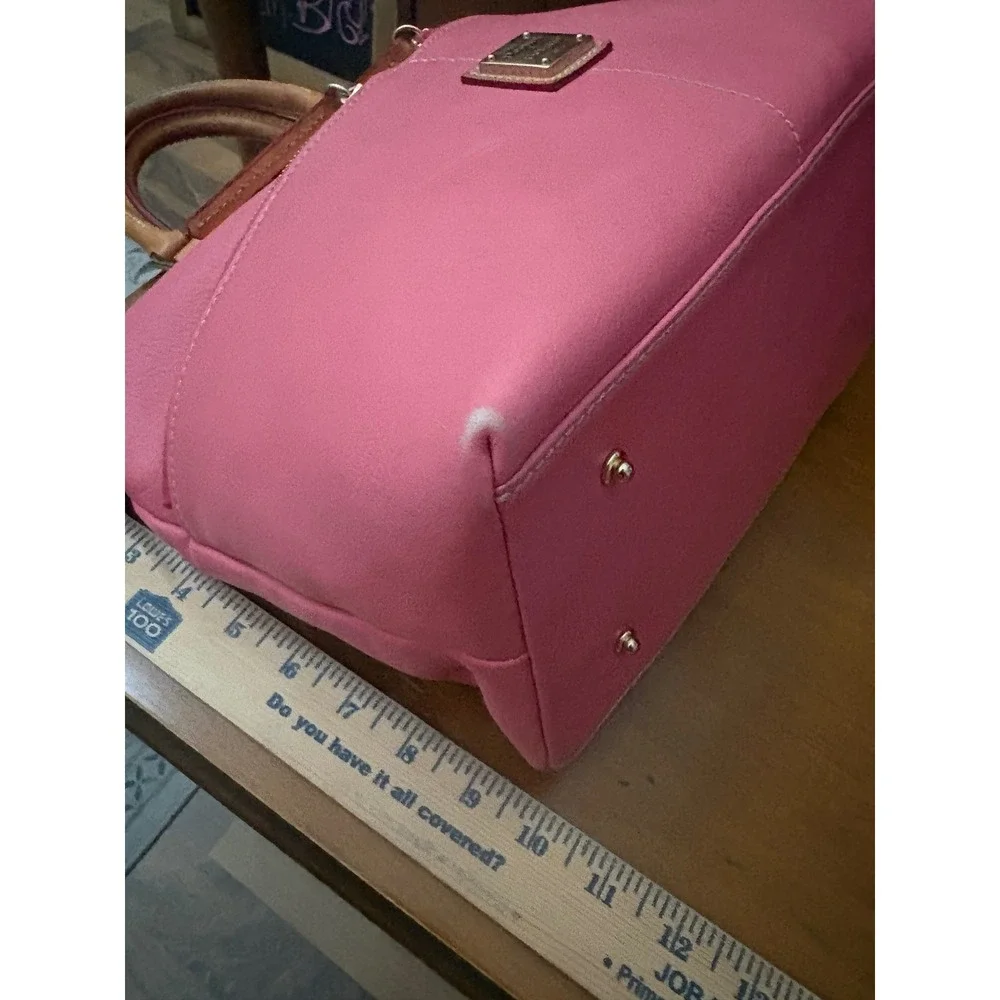 Dooney & Bourke Pink Leather Satchel Y2K Preppy Front Zip Handbag